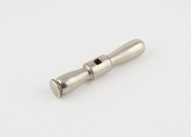 Detachable handle only of Horsley's trephine, nickel plated