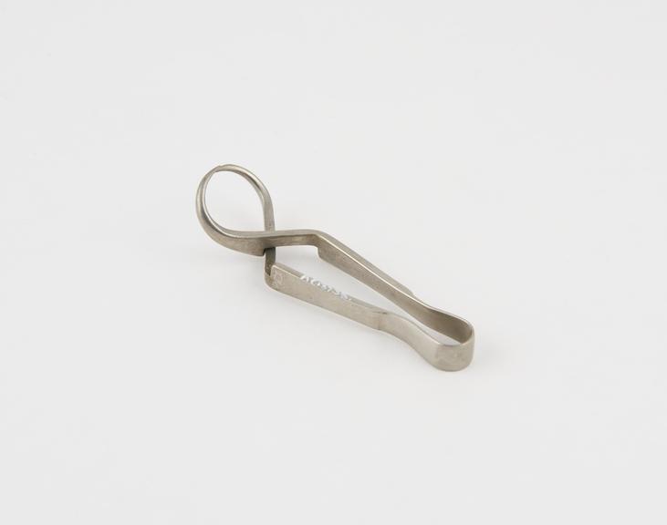 Cross-action towel clip, steel, nickel-plated, probably British