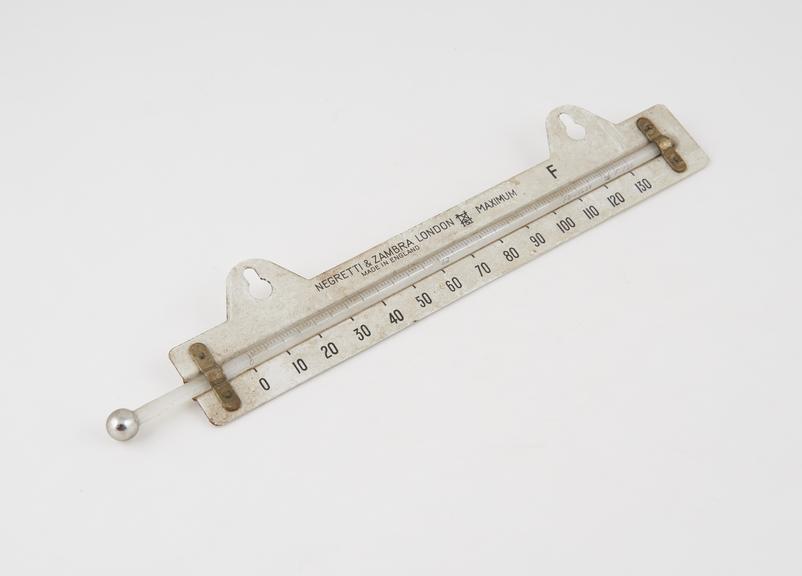 Maximum thermometer, mercury in glass