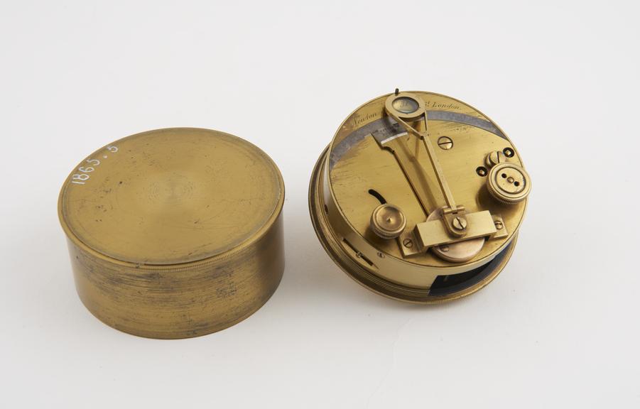 Pocket box sextant made by Newton and Co., 3 Fleet St