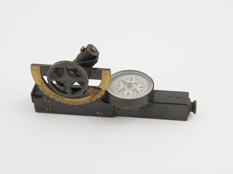 Combined Abney level and clinometer, brass, by S