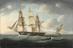 Painting. Frigate and Cutter by Thomas Buttersworth, c1810