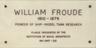 Plaque of William Froude