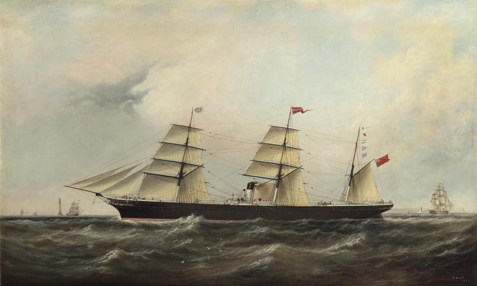 Painting. SS "Scotland" / by J Scott, 1865