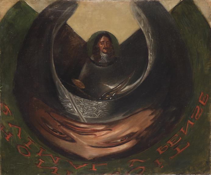 Painting. Anamorphosis of King Charles I, artist unknown, n.d