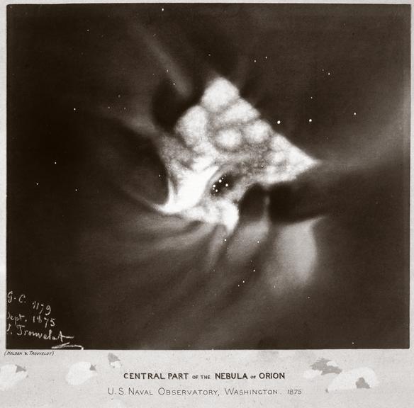 Photograph of a pastel drawing of the central part of the Orion