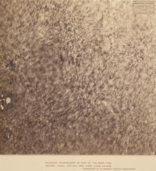 One of four photographs showing an enlarged portions of the Sun's visible disc