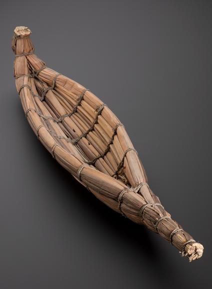 Model of a 'Tankwa' or papyrus reed canoe with reed cargo
