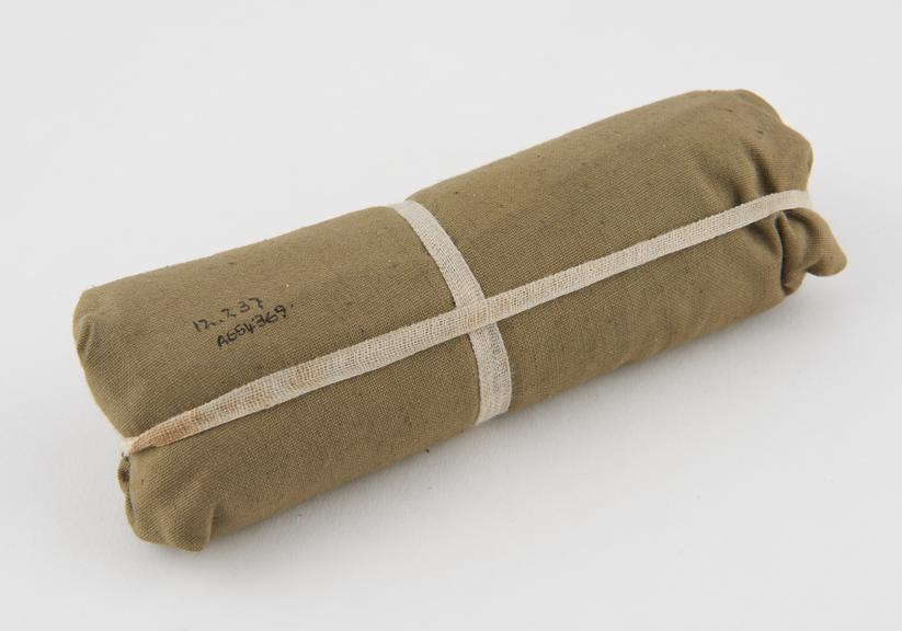 Gauze bandage wrapped in hessian, probably English, 1900-1920