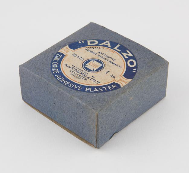 Plaster bandage on tin dispenser, in cardboard box, by A. de St