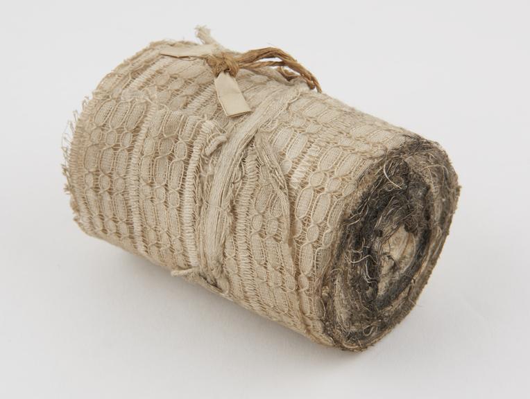 Bandage, muslin, made from curtain, British or German, 1914-1918