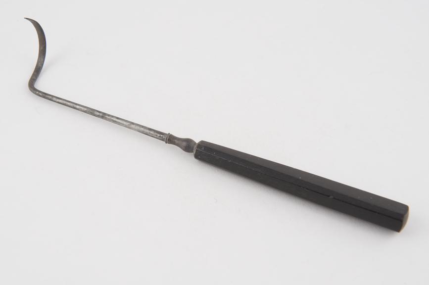 Hernia needle, steel and ebony, 1751-1850