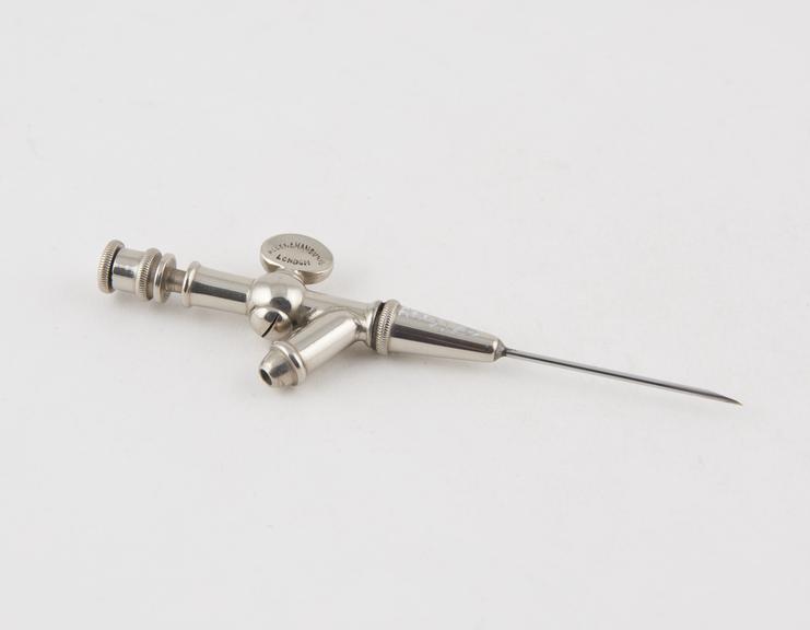 Spinal needle(?), steel, plated