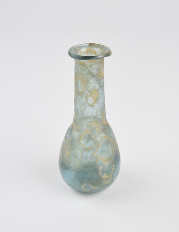 Glass unguent bottle, thick glass, Roman, 151-300AD