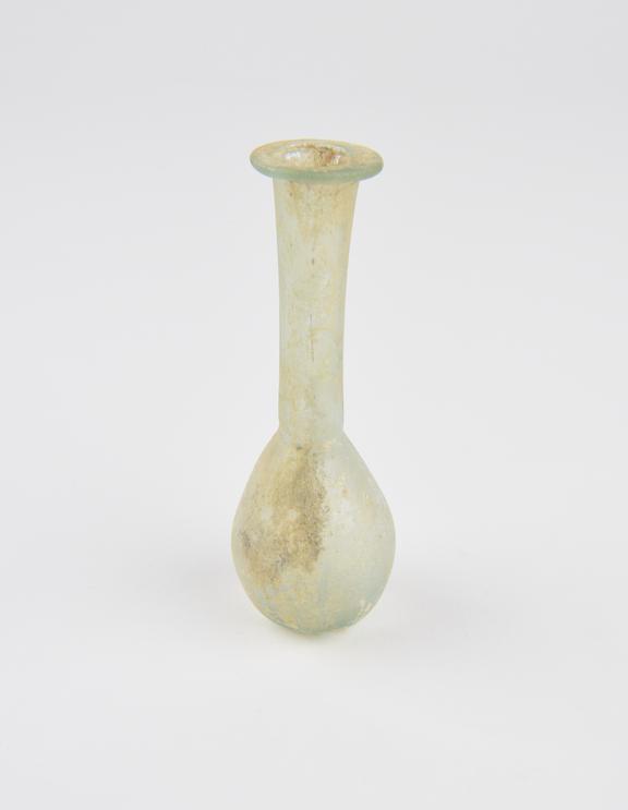 Glass unguent bottle, Roman, 151-300AD