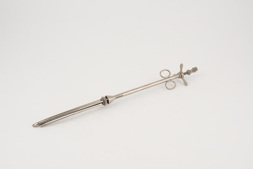 Second's dilating uterine douche, nickel-plated steel, by Down