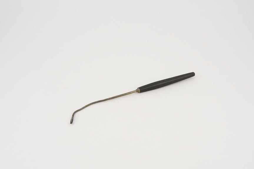 Uterine curette, steel and ebony, 19th century