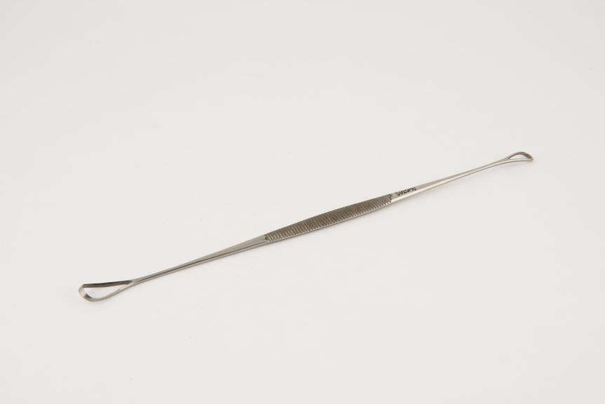 Curette, uterine, double, steel, European, late 19th century