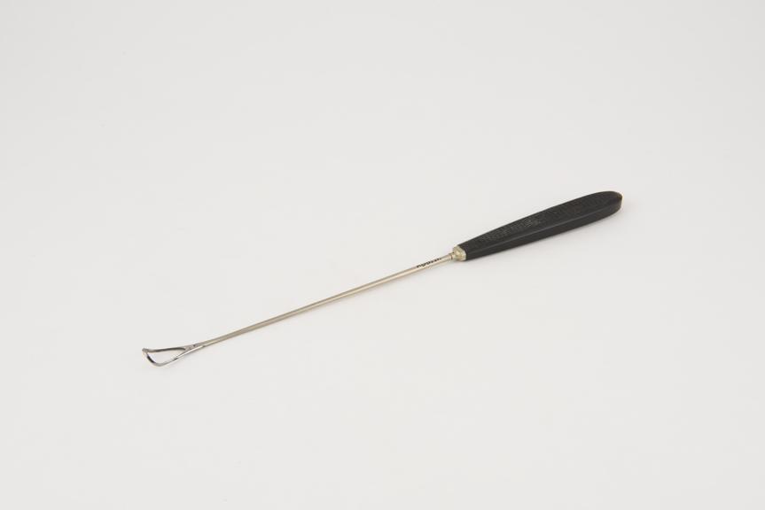 Curette, uterine, Sims, steel shaft, ebony handle