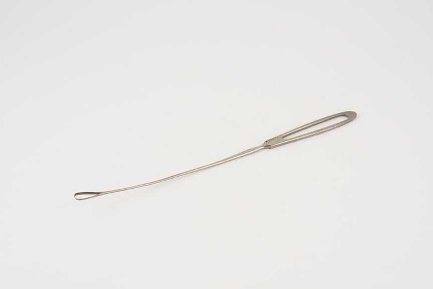 Uterine curette, steel, nickel-plated, by J.H