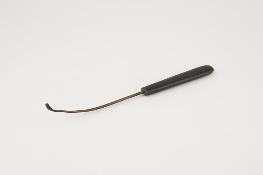 Uterine curette, steel and ebony, by Down of London