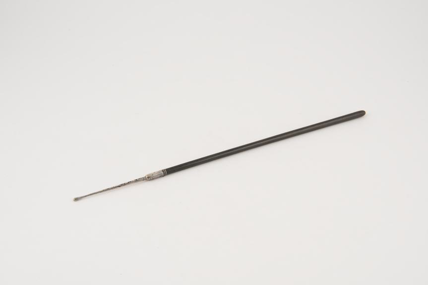 Probe, uterine, ebony and nickel plated metal, 1880-1920