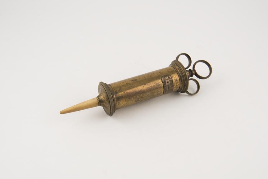 Urethral syringe, brass and ivory, by J.W