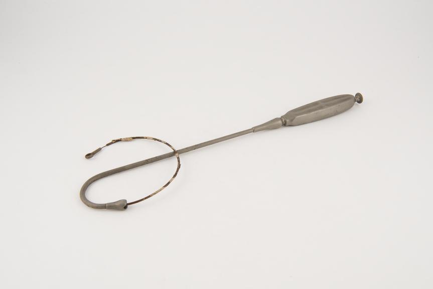 Uterine hook, steel, plated, by Aubry, French