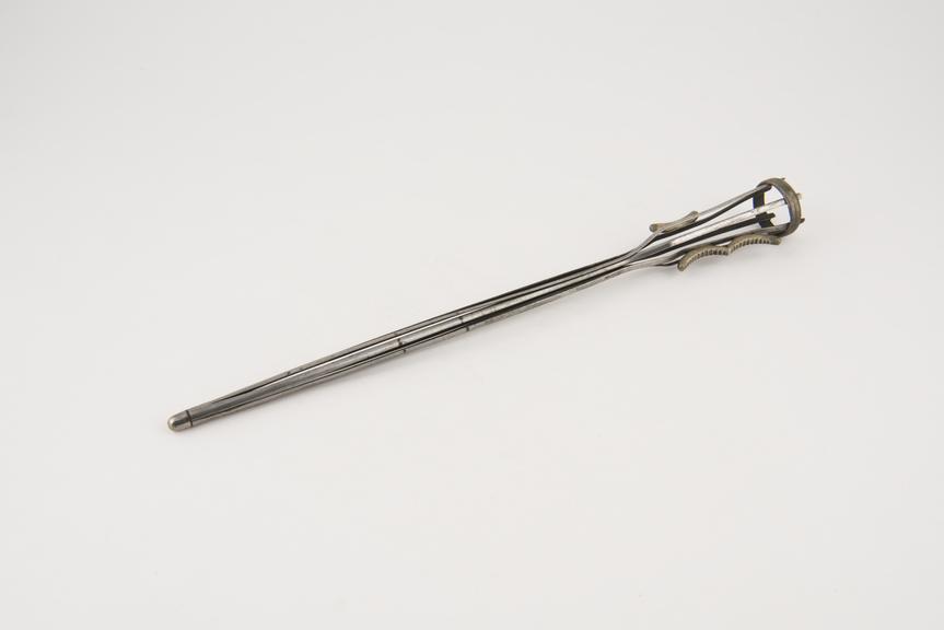 Part of a uterine dilator, steel with German silver fittings