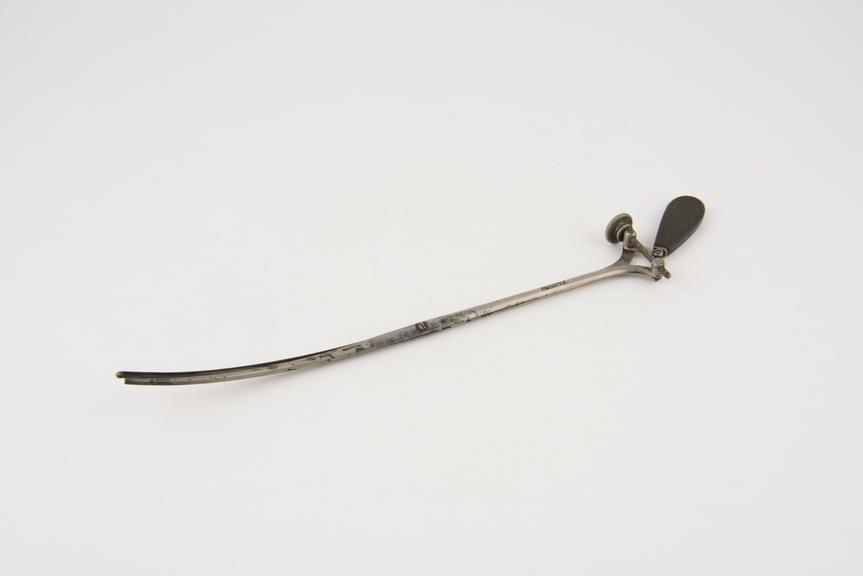 Uterine dilator, nickel-plated steel with ebony handle