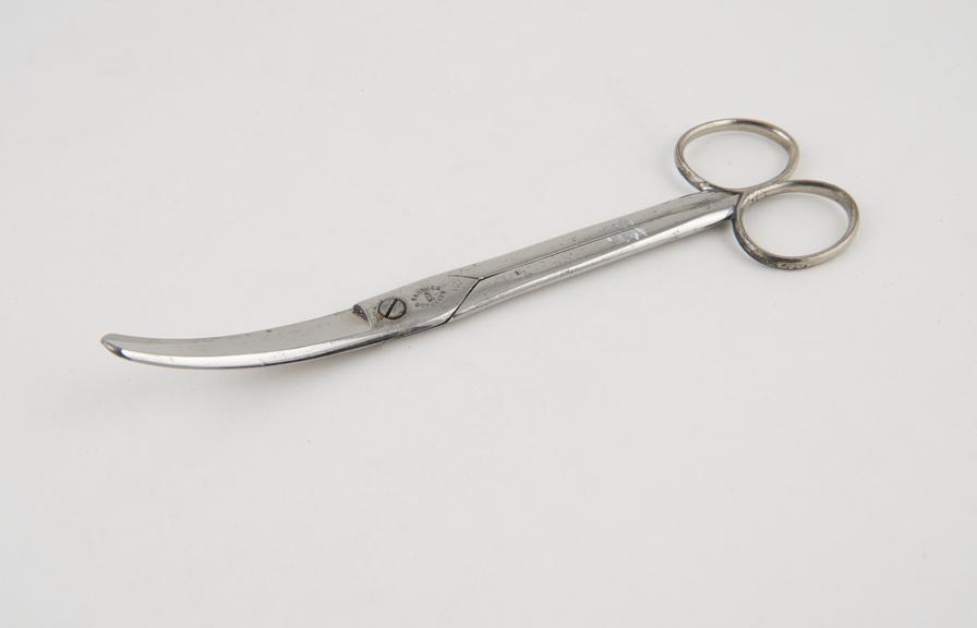 Surgical scissors, curved by Brookes and Crookes