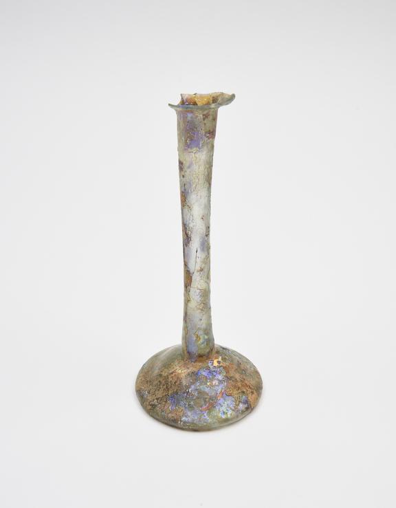 Glass unguent bottle, Roman, 151-300AD