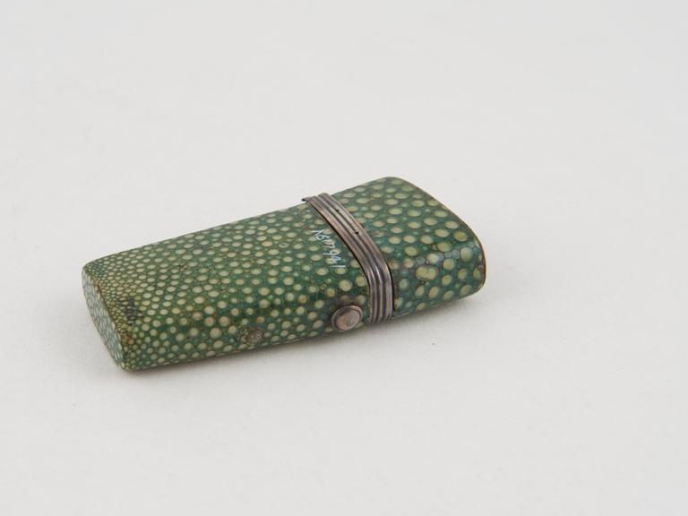 Lancet, empty case only, shagreen and metal, 1751 to 1900