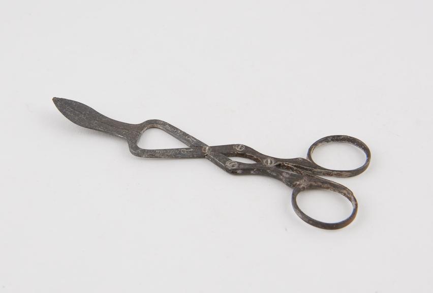 Scissors(?), steel, by Moreau of France, first half 19th century