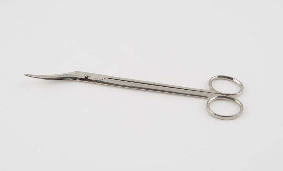 Scissors, uterine, metal, nickel-plated, marked H.S.I.C