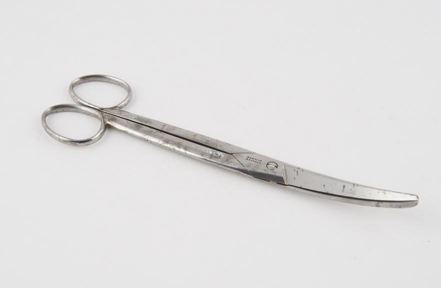 dressing scissors, metal, nickel plated, by Krohne and Sesemann