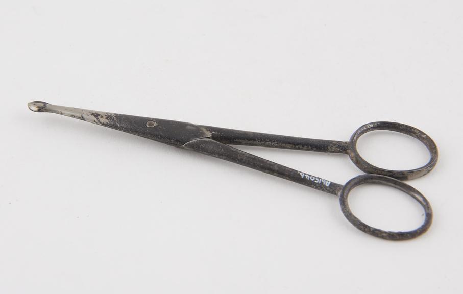 Probe ended surgical scissors, probably early 20th century