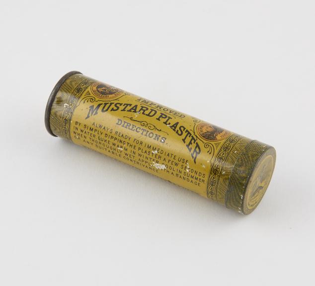 Tin of mustard plaster prepared by Seabury and Johnson