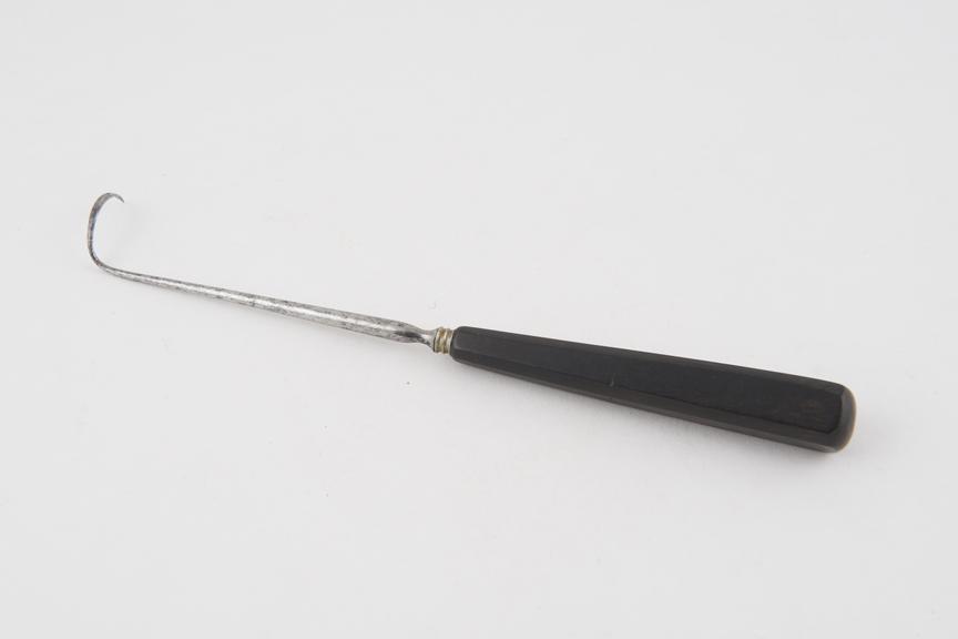 Cleft palate needle(?), steel and ebony, 19th century