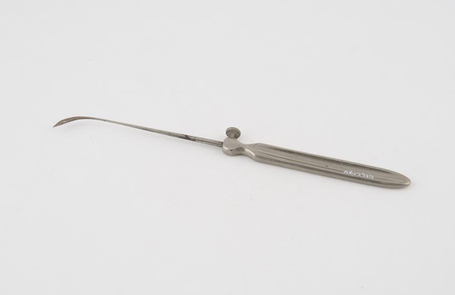 Cleft palate needle, steel, adjustable head, early 20th century