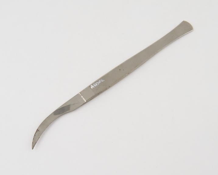 Syme's abscess knife, steel, nickel-plated, probably British