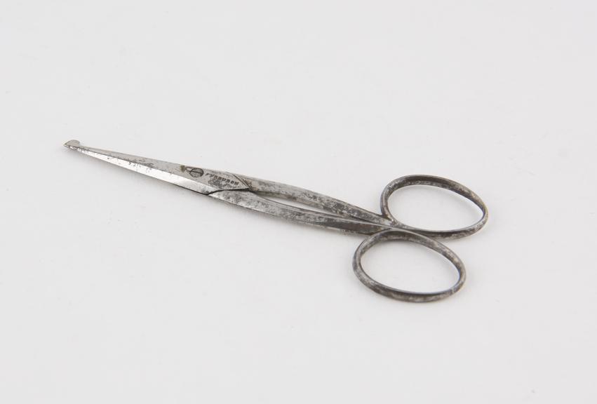 Surgical scissors, single probe ended, by Ferguson, London