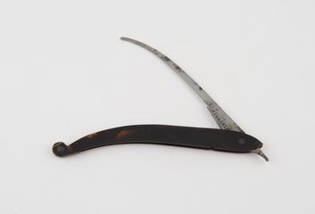Folding bistoury in tortoiseshell sheath