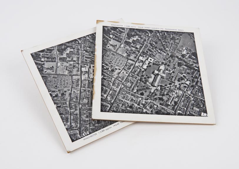 Two stereo-pairs of vertical aerial photographs showing