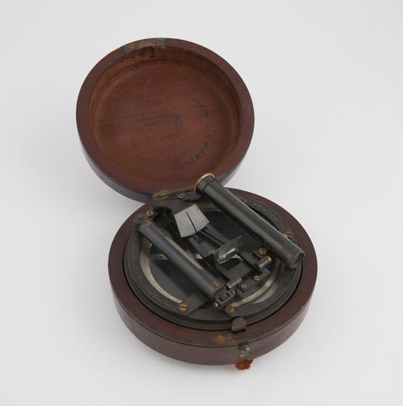 Prismatic compass with bubble tube and small telescope, 1840-1863 ...
