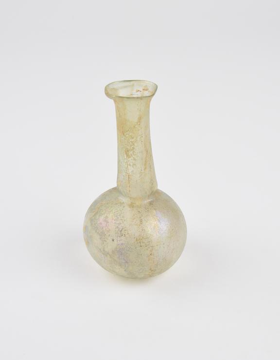 Glass unguent bottle, Roman, 151-300AD