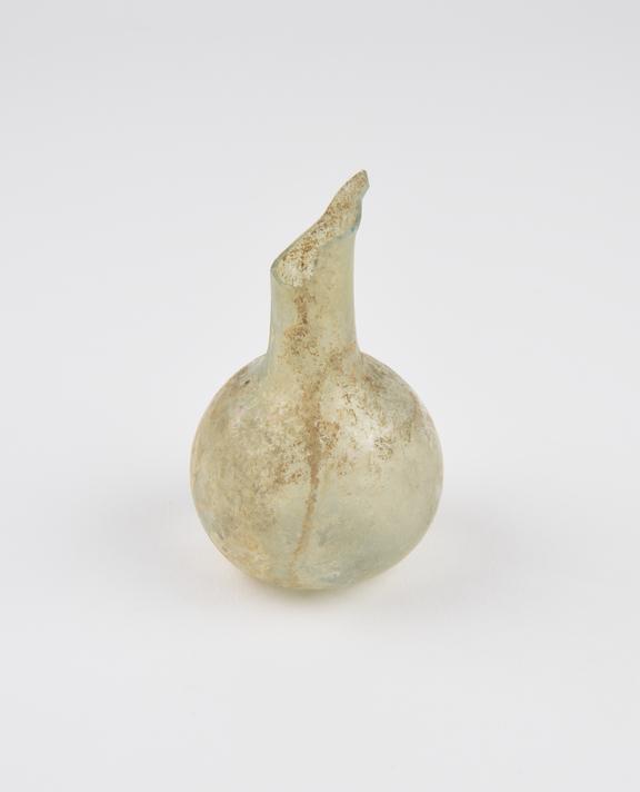 Glass unguent bottle, Roman, 151 to 300 AD