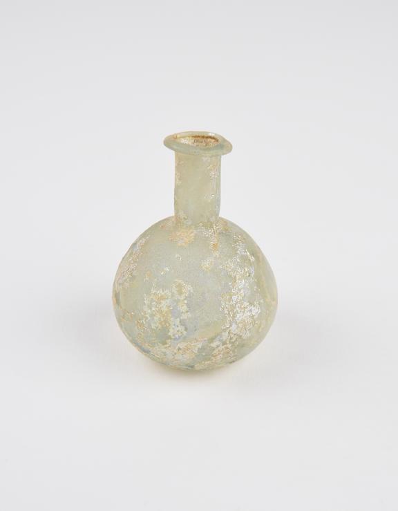 Glass unguent bottle, Roman, 151-300AD