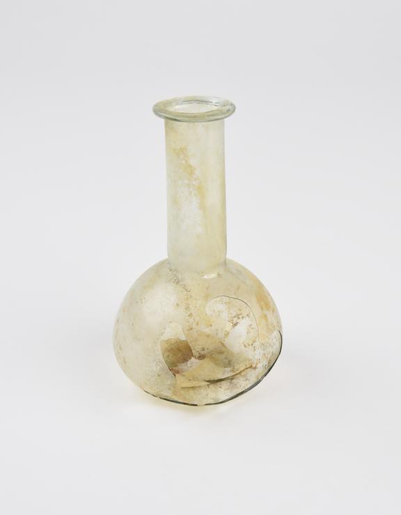 Glass unguent bottle, Roman, 151-300AD