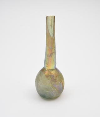 Glass unguent bottle, Roman, 151 to 300 AD